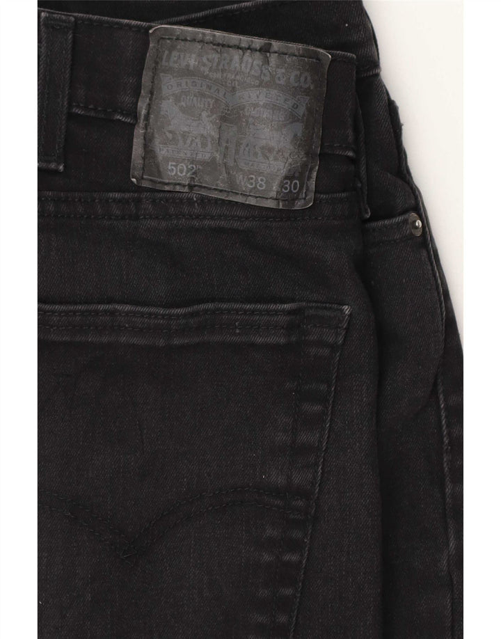 Мужские зауженные джинсы Levi's 502 W38 L26, черный хлопок