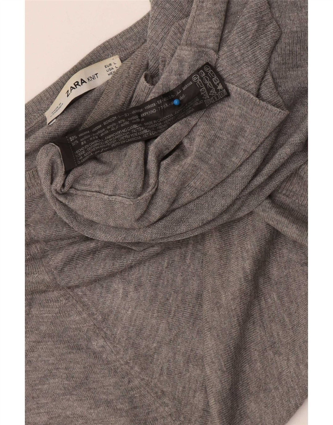 Женская блузка Zara Top UK 14, большая серая вискоза