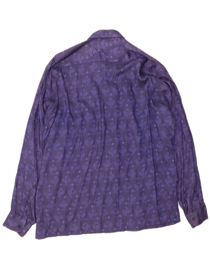 Мужская рубашка BOXER, большая фиолетовая вискоза с геометрическим рисунком