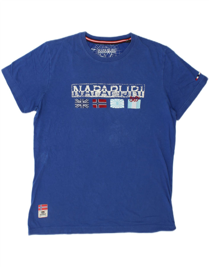 Мужская футболка с рисунком Napapijri Top XL, синяя