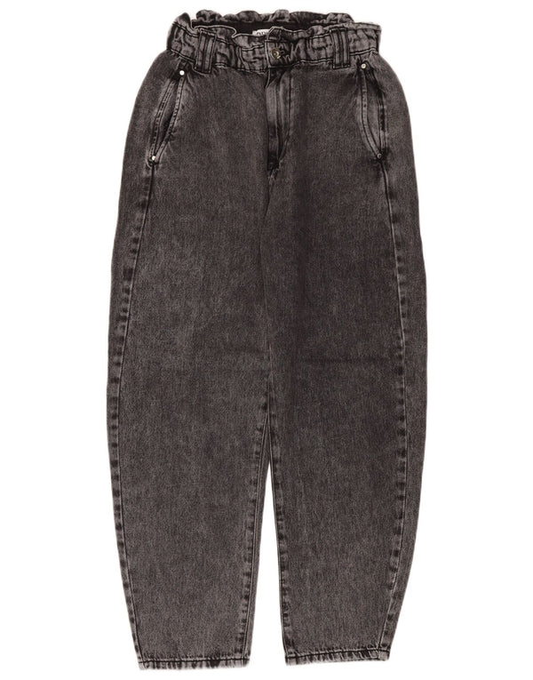 Женские зауженные джинсы Zara с высокой талией EU 38, маленькие W28 L28, черный хлопок