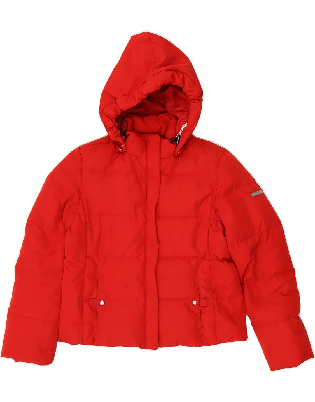 CHAMPION Womens Hooded Padded Jacket UK 14 Medium Red Vintage Champion and Second-Hand Champion from Messina Hembry 