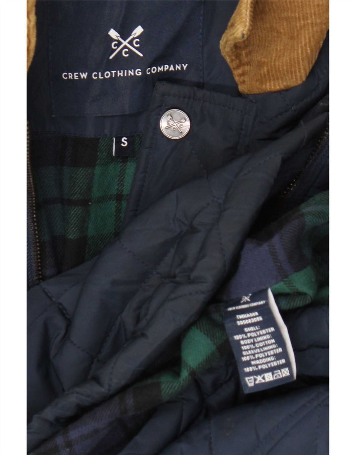 Мужская стеганая куртка Crew Clothing UK 36, маленький темно-синий полиэстер
