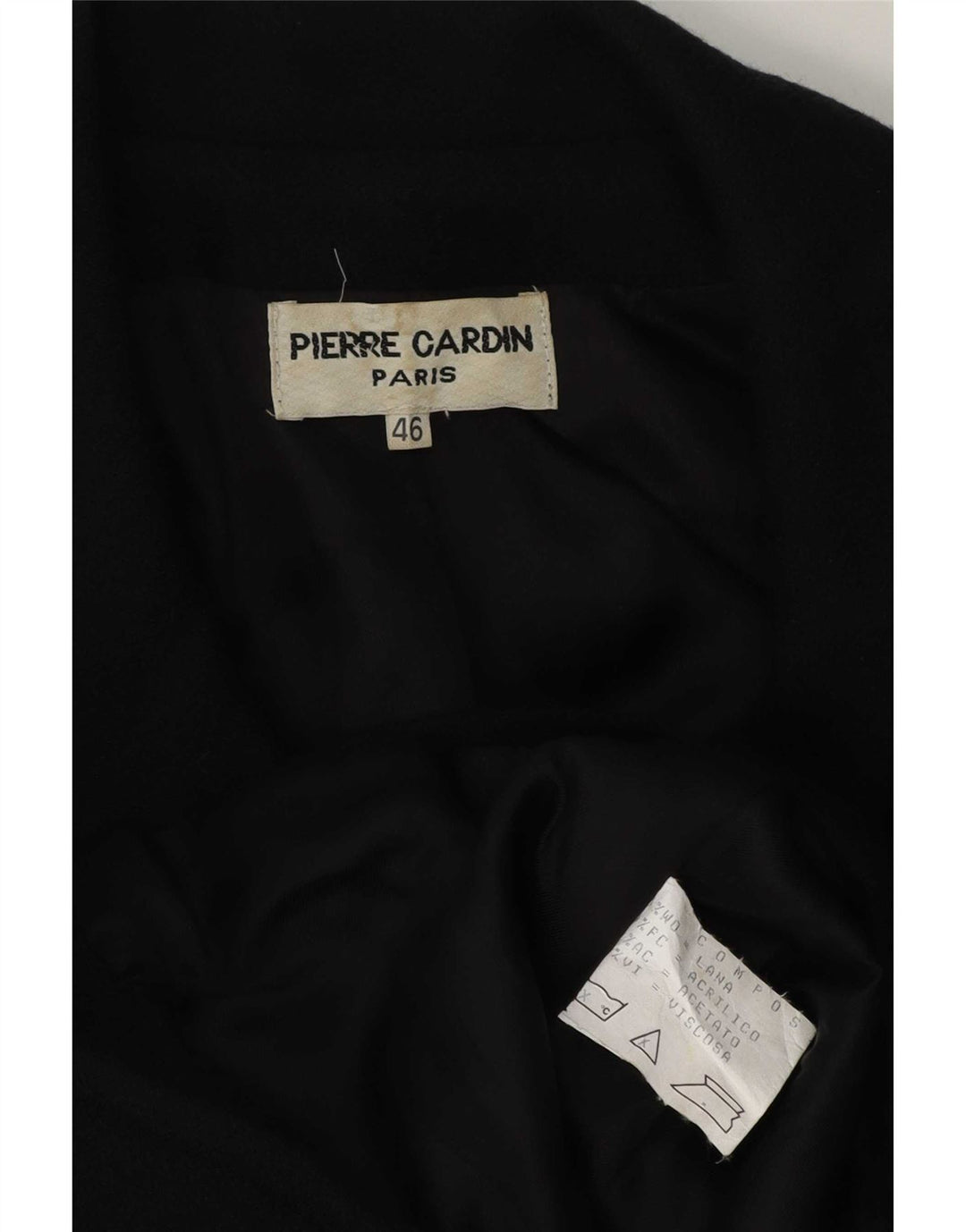 Женский пиджак Pierre Cardin на 4 пуговицах IT 46, большой черный, шерсть