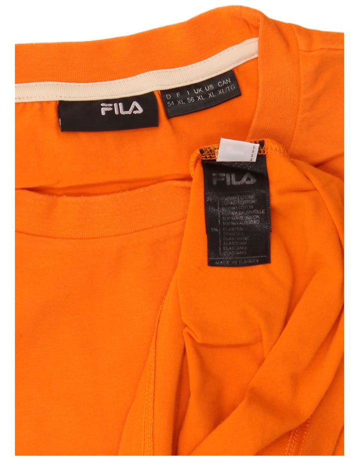 Fila Мужская футболка Top XL Оранжевый хлопок с цветными блоками