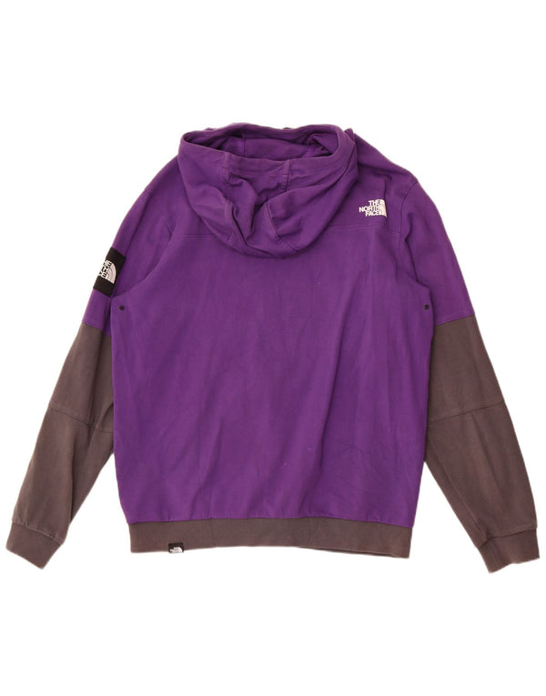 Мужской джемпер с капюшоном The North Face, большой фиолетовый, хлопок с цветными блоками