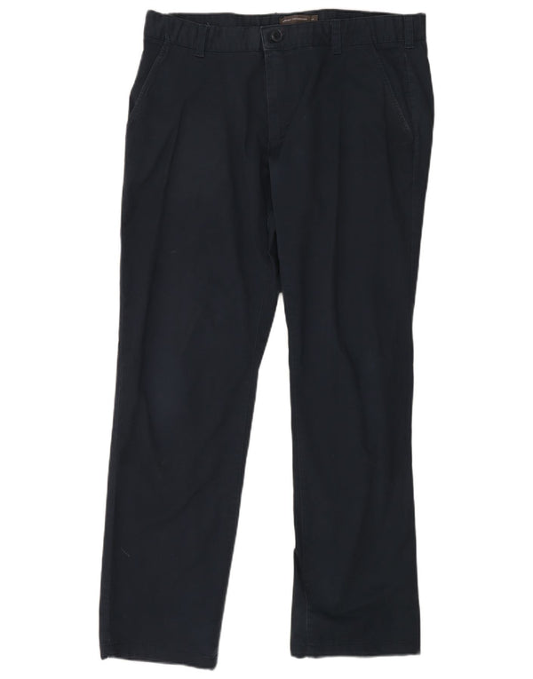 French Connection Mens Straight Chino Trousers W34 L29 Navy Blue Cotton