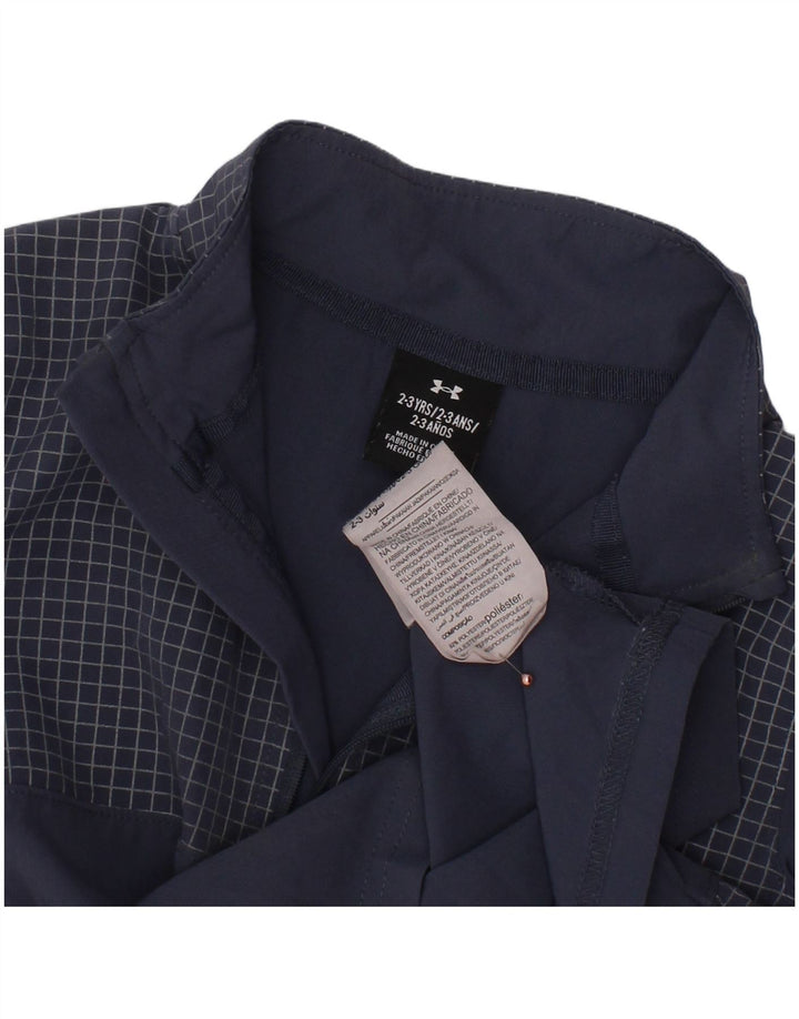 Пуловер с графическим рисунком для мальчиков UNDER ARMOR, топ 2–3 лет, темно-синий в клетку