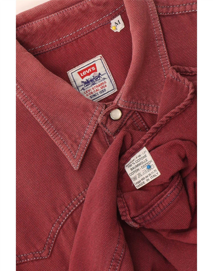 Мужская рубашка в стиле вестерн Levi's, средний цвет, бордовый хлопок, хлопок