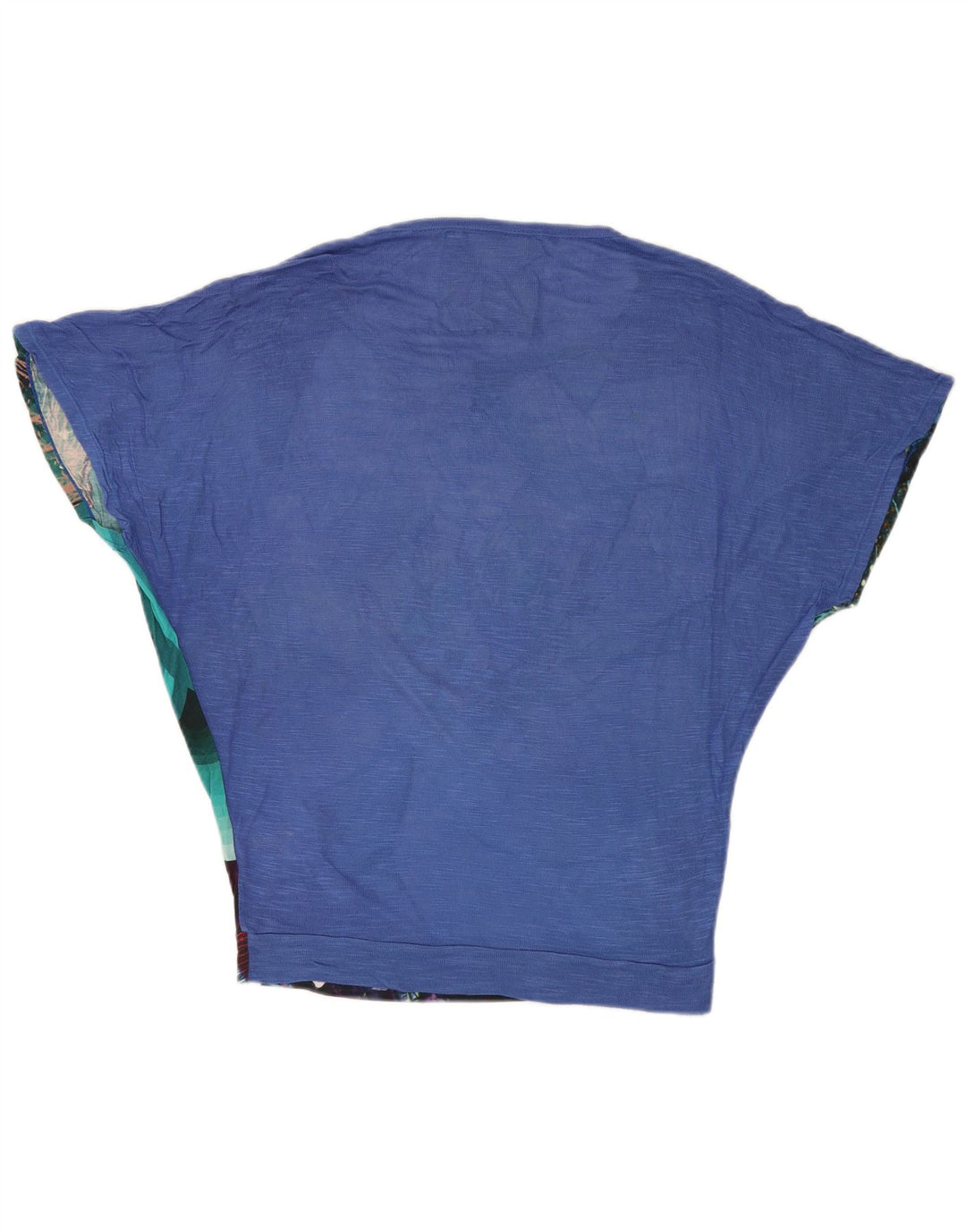 Женская блузка с крыльями летучей мыши DESIGUAL, Великобритания, 10 маленьких размеров, вискоза синего цвета с цветочным принтом