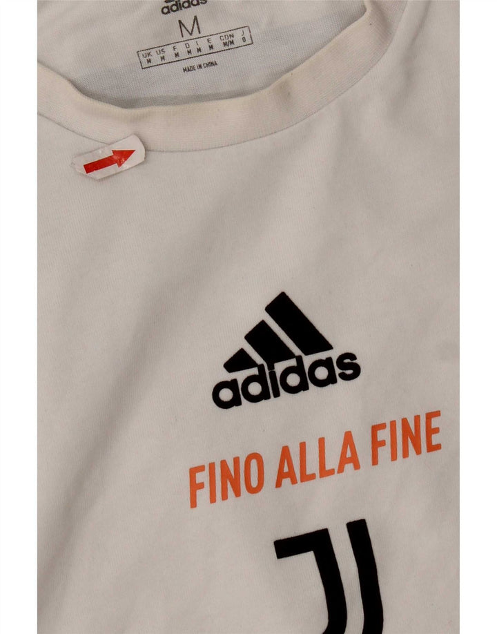 Adidas Mens Juventus Графический топ с длинным рукавом, средний белый