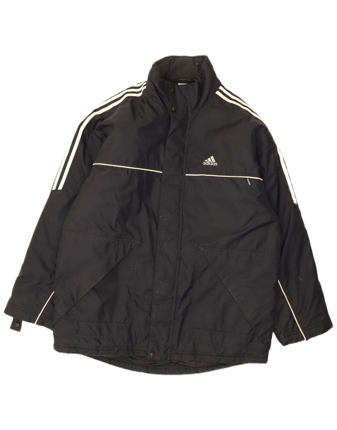 Мужская ветровка Adidas UK 44/46, большая черная полиамидная куртка
