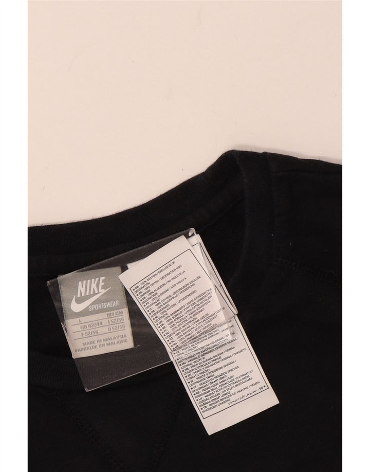 Мужской свитер NIKE с рисунком, Великобритания, размер 42/44, большой, черный, хлопок