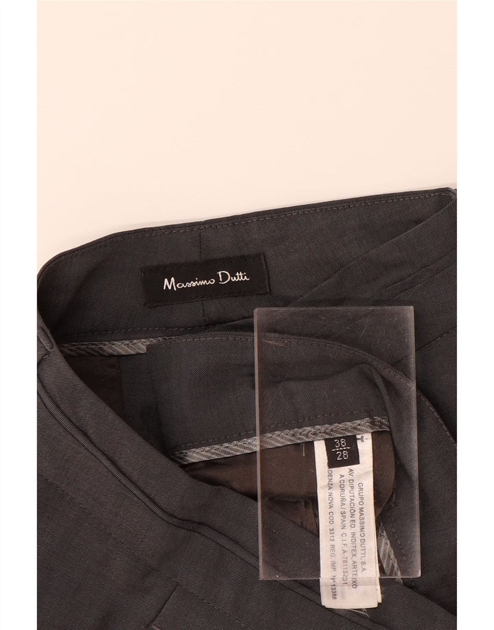 MASSIMO DUTTI Женские прямые костюмные брюки EU 38 Small W28 L33 Серые шерстяные