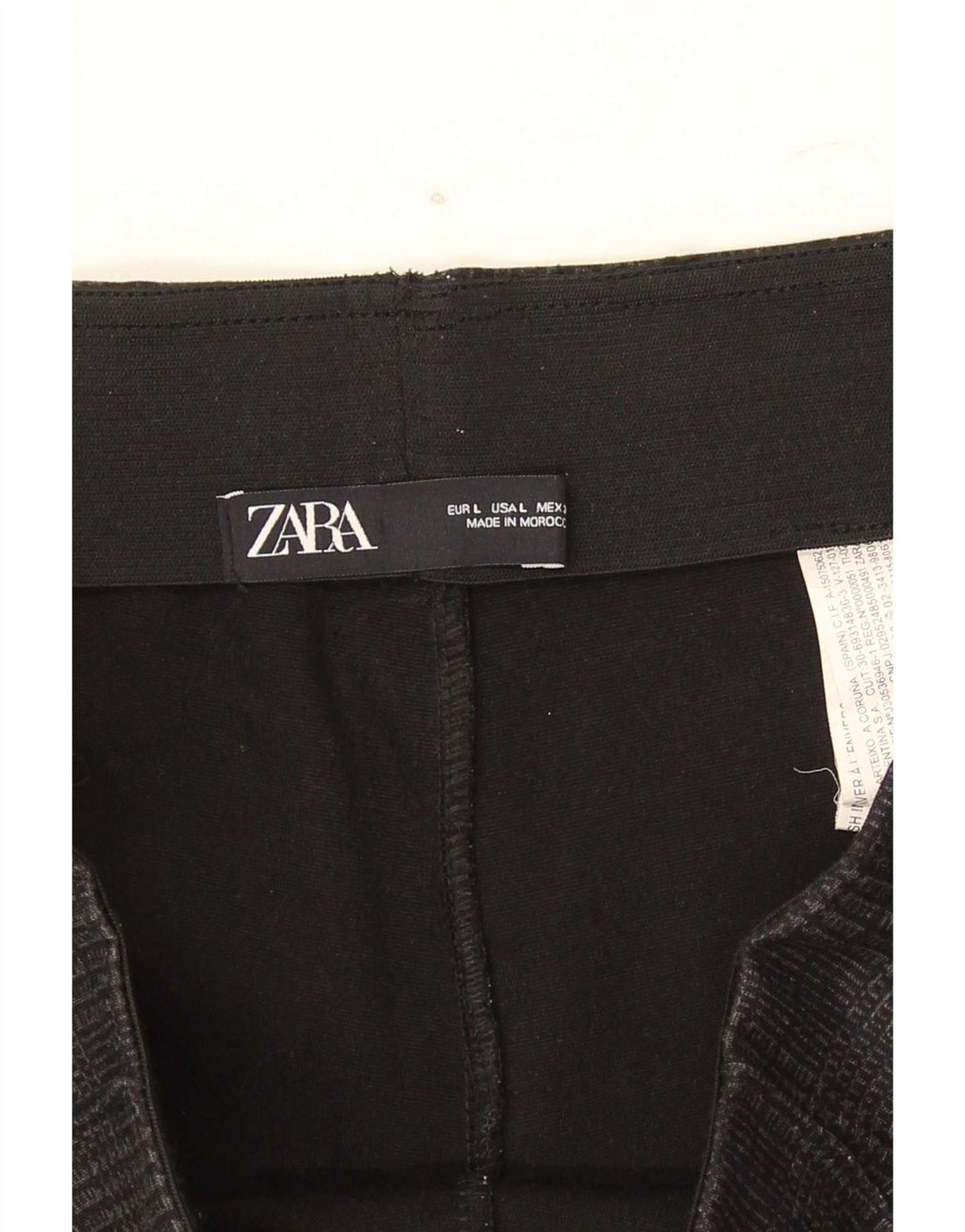 Женские узкие укороченные брюки Zara, большие размеры, W32 L26, серые, полиэстер с узором «гусиные лапки»