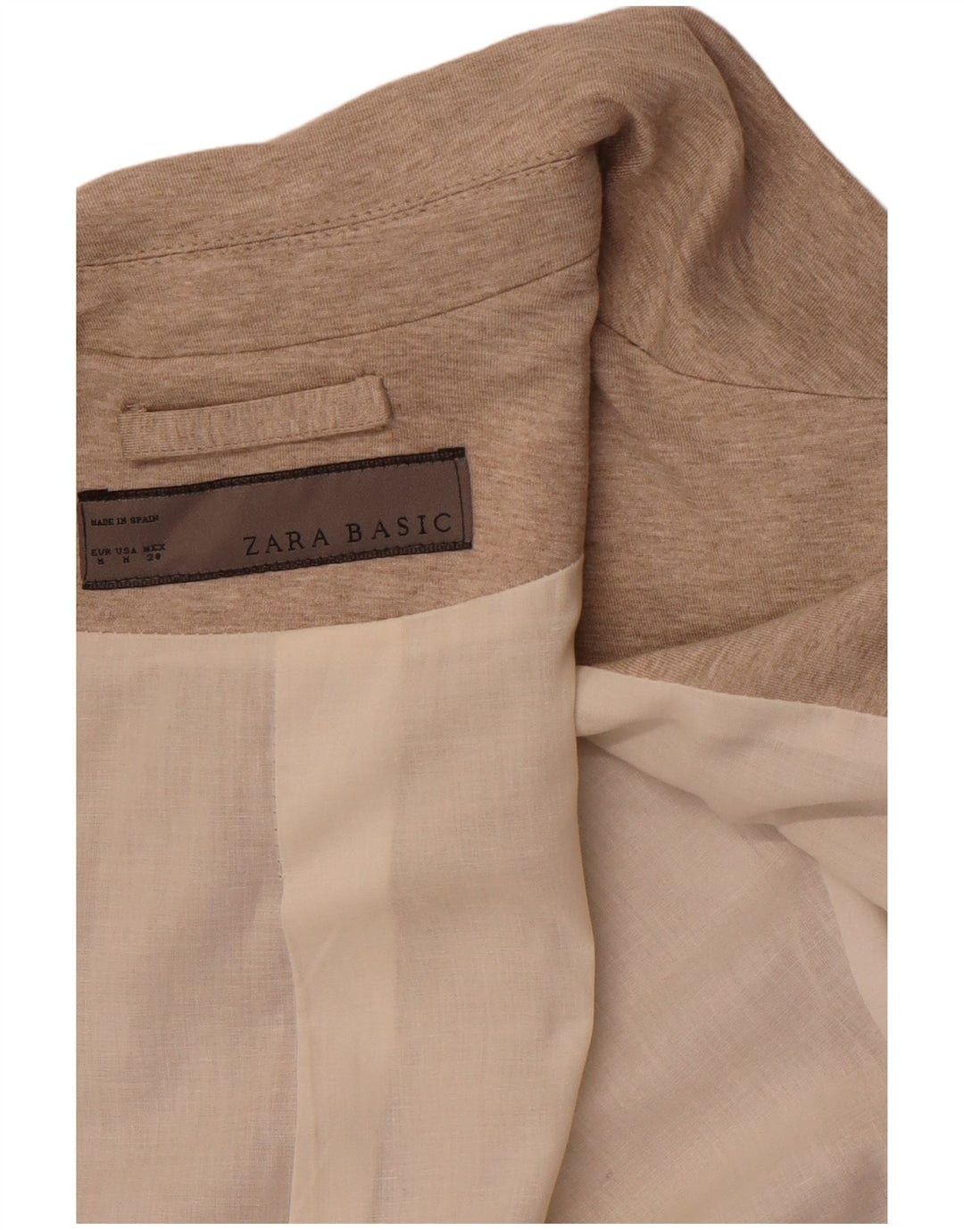 Женский пиджак на 1 пуговице ZARA UK 12, средний коричневый цвет