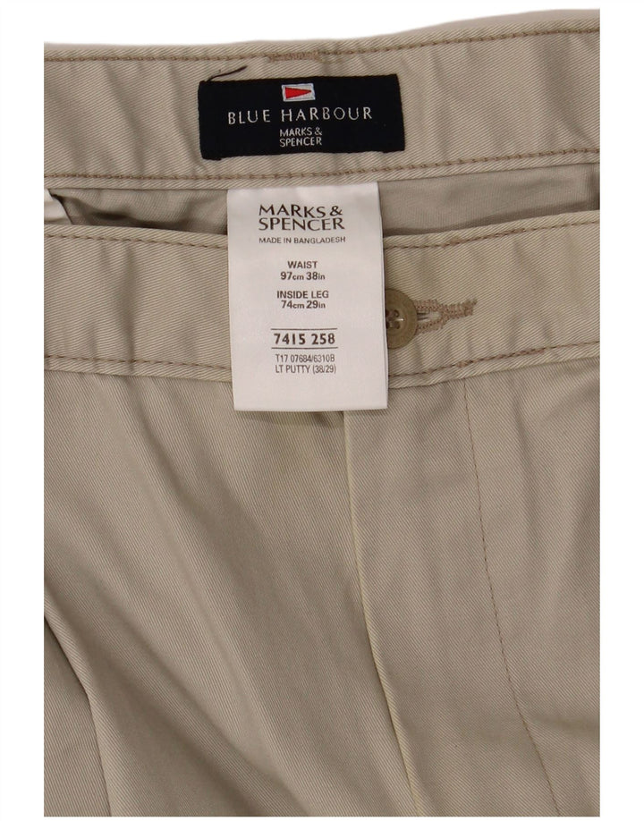 Мужские брюки-чиносы Marks & Spencer Blue Harbour W38 L29 бежевые