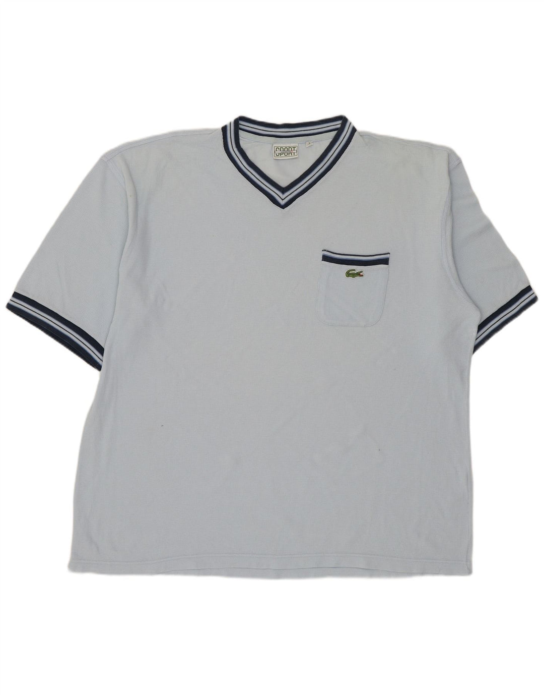 Мужская футболка LACOSTE, размер 7, 2XL, синяя, хлопок
