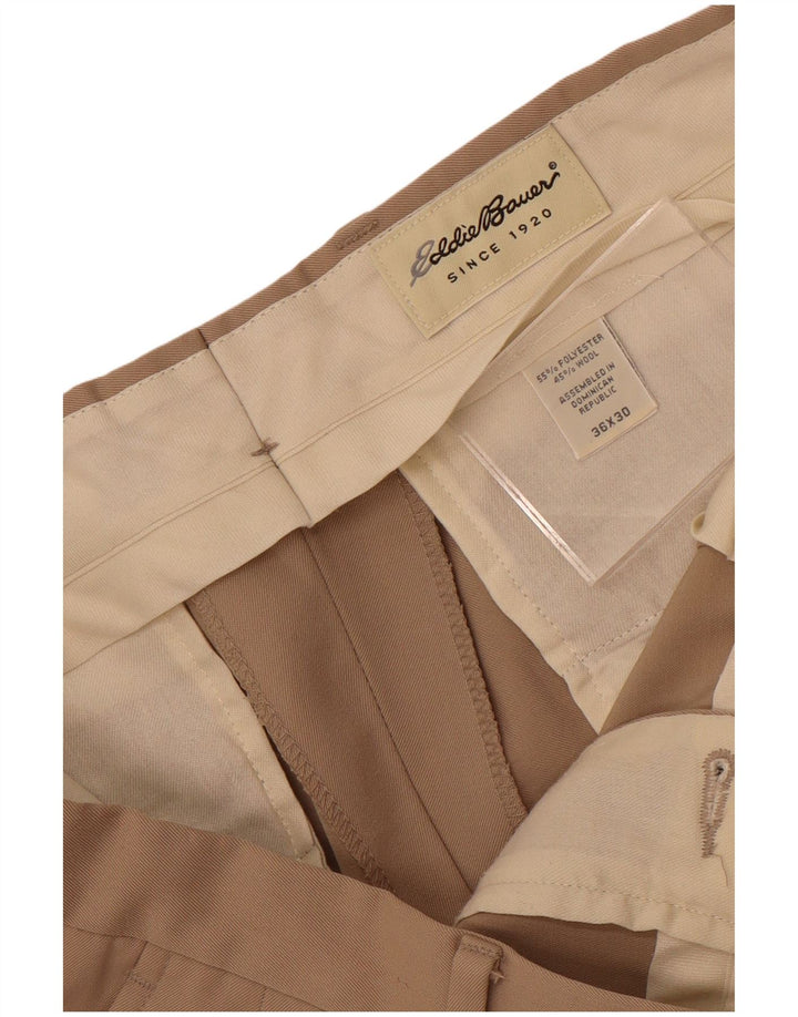 Мужские брюки чинос Eddie Bauer W36 L30 бежевого цвета из полиэстера