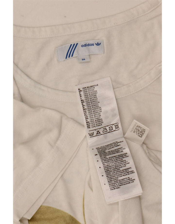 Женская футболка с рисунком Adidas Top EU 36, маленькая, белый хлопок