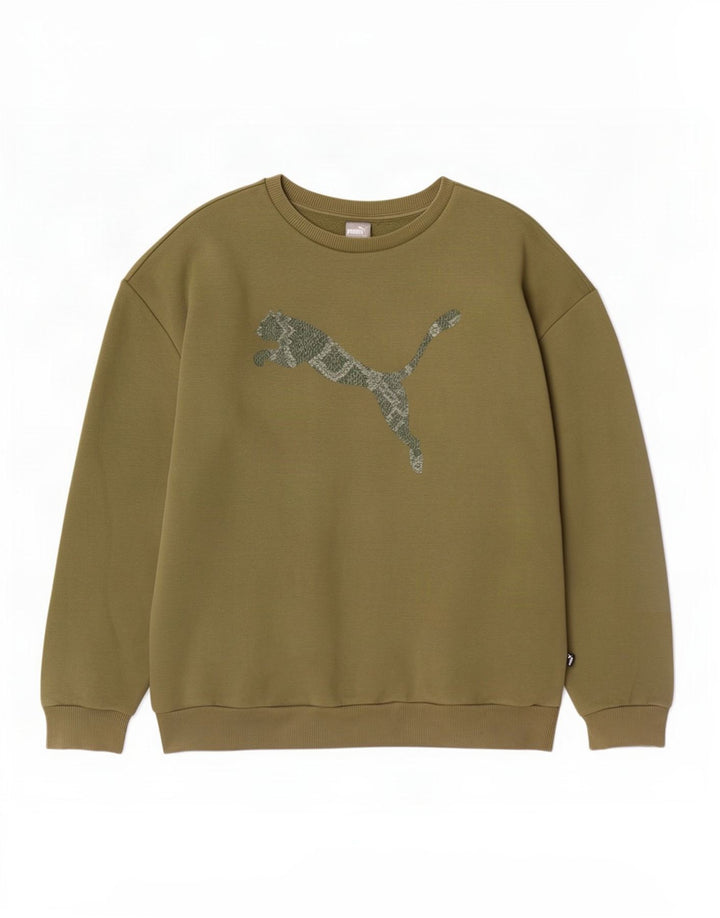 Мужской свитшот с рисунком Puma XL, хлопок цвета хаки