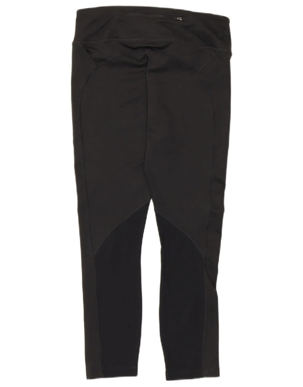 Женские укороченные леггинсы Nike Dri Fit UK 12, средний черный полиэстер