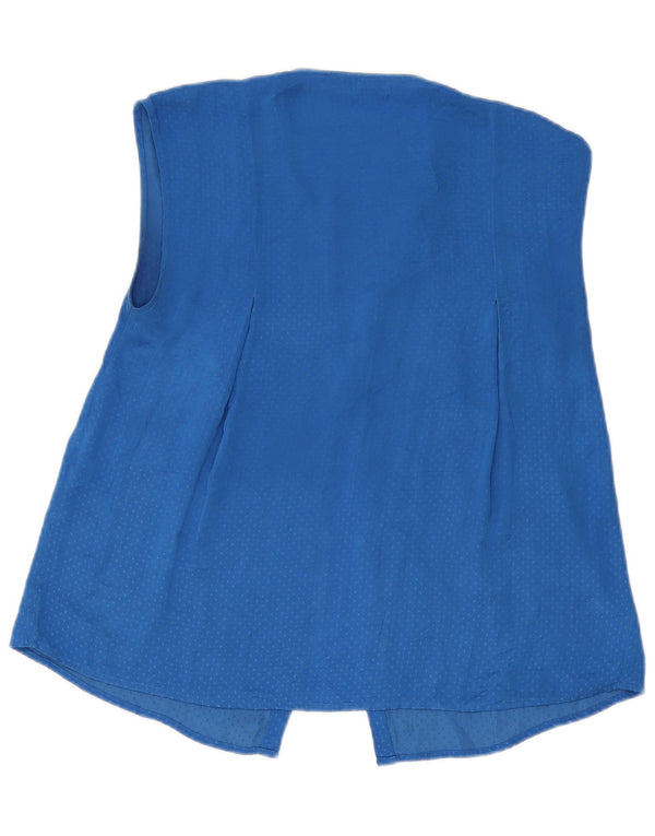 Женская блузка-рубашка без рукавов ZARA UK 10, маленькая, синяя в крапинку