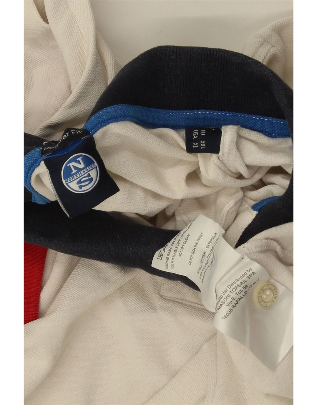 Мужская рубашка-поло North Sails 2XL, белый хлопок, белый цвет