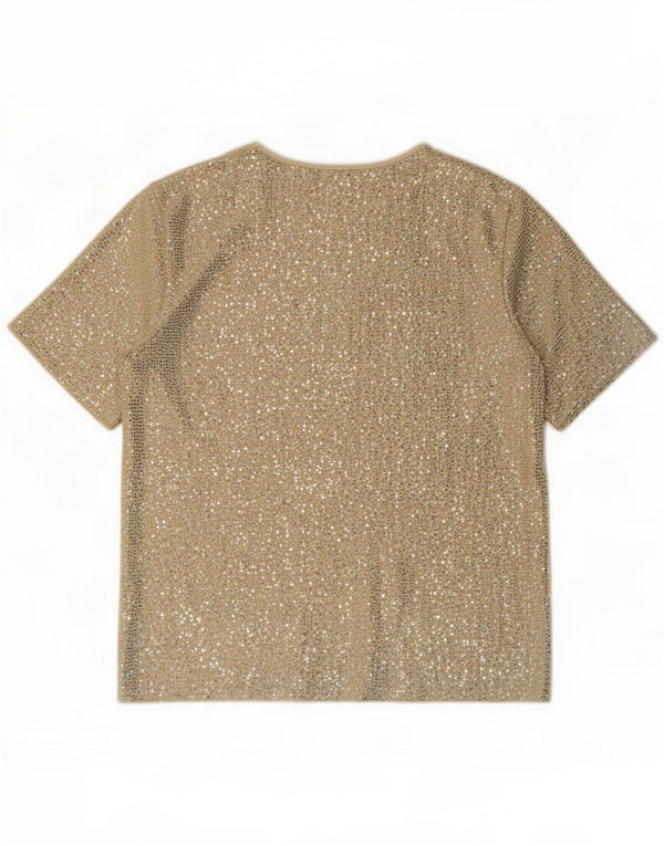 Gerard Womens Blouse Top UK 14 Large Gold Nylon