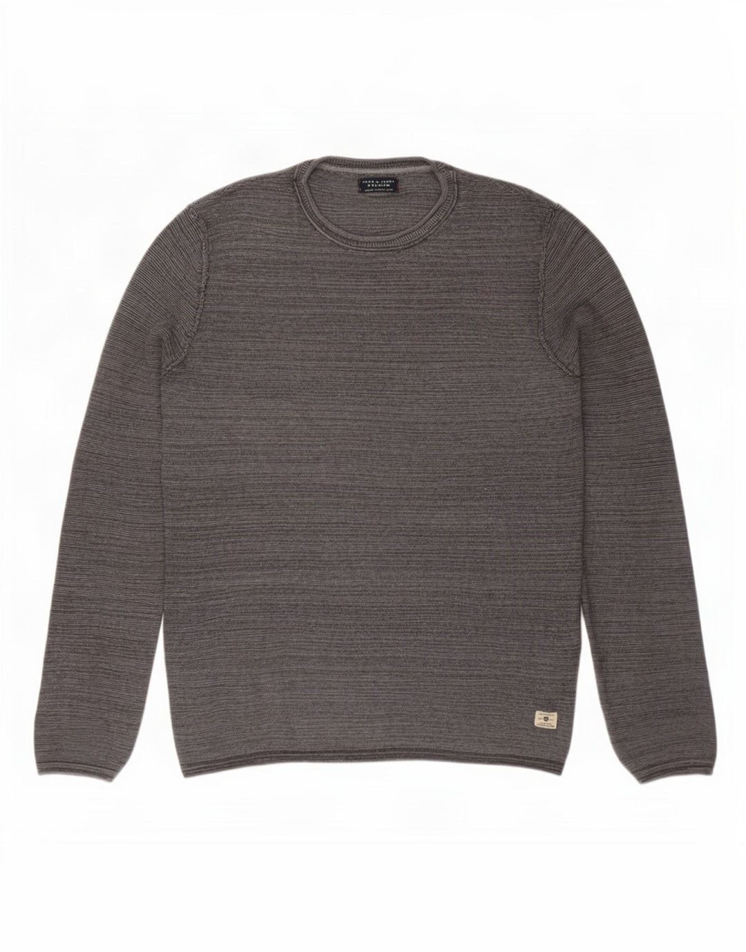 Мужской джемпер с круглым вырезом Jack & Jones, маленький серый хлопковый свитер