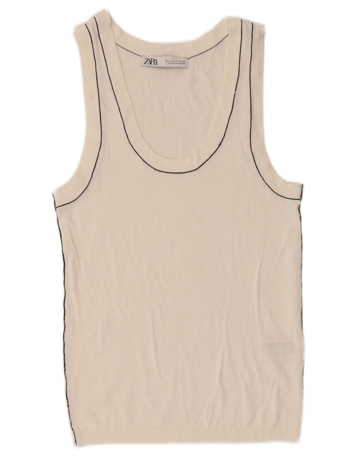 Женский жилет Zara UK 8, маленький, из вискозы белого цвета