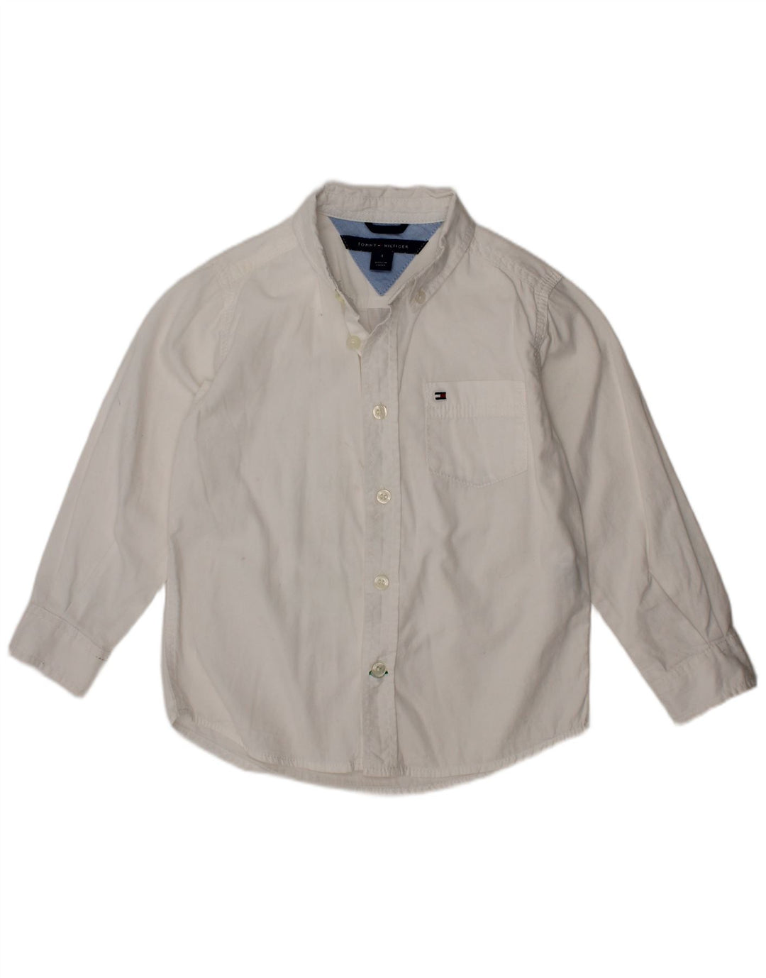 TOMMY HILFIGER Boys Shirt 3-4 Years White Cotton