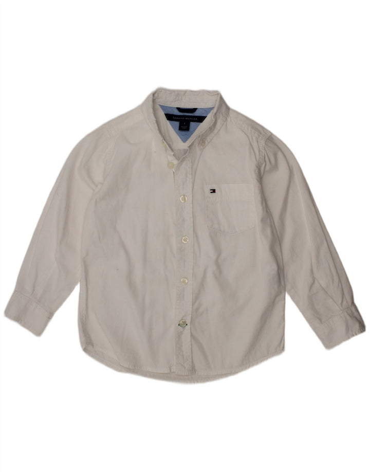 TOMMY HILFIGER Boys Shirt 3-4 Years White Cotton