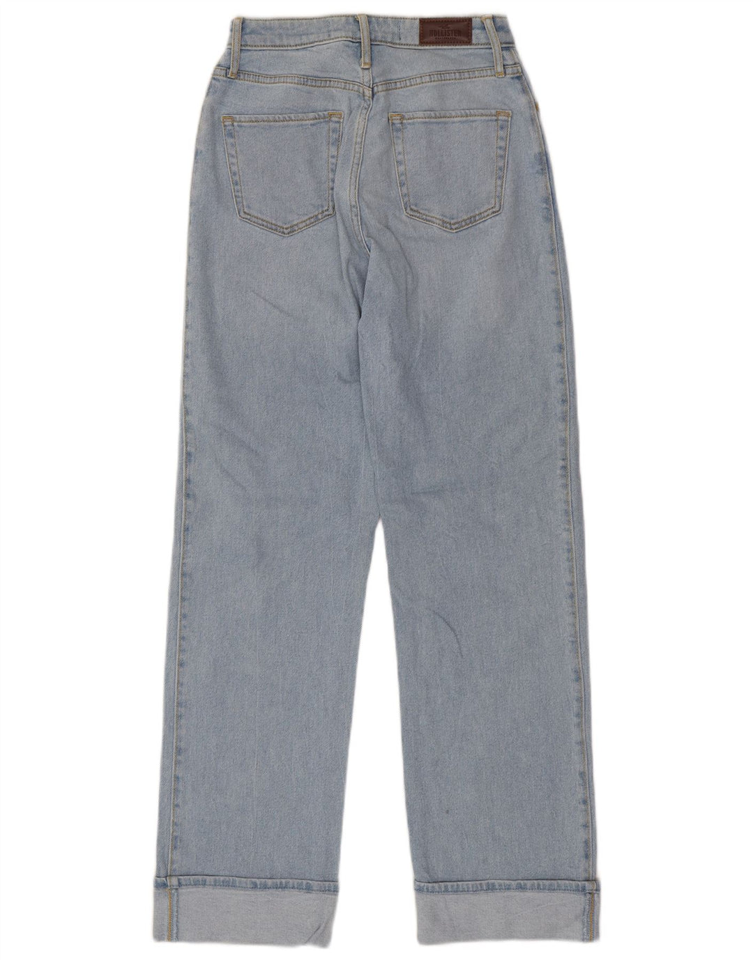 Женские прямые джинсы HOLLISTER с высокой посадкой W25 L31, синий хлопок