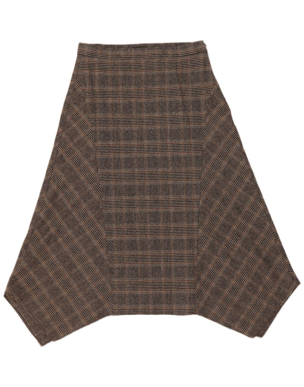 Massimo Dutti Женская асимметричная юбка EU 40 Medium W30 Серая клетка в клетку