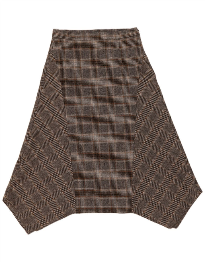 Massimo Dutti Женская асимметричная юбка EU 40 Medium W30 Серая клетка в клетку