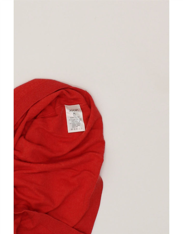 JOOP Mens V-Neck Jumper Sweater XL Red Cotton Vintage Joop and Second-Hand Joop from Messina Hembry 
