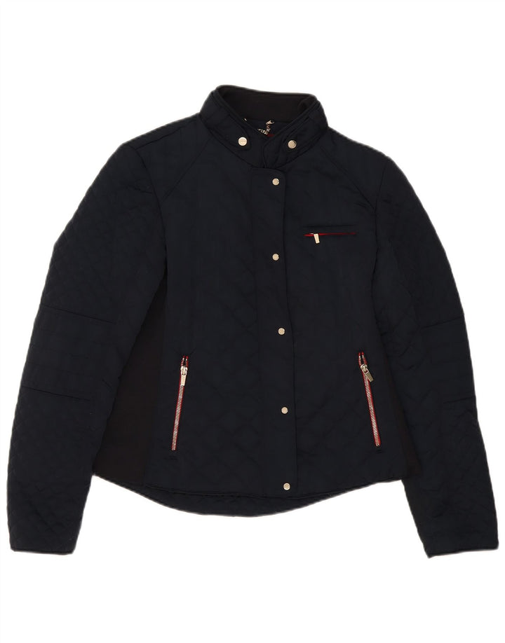Женская стеганая куртка Zara UK 14, темно-синяя, большая
