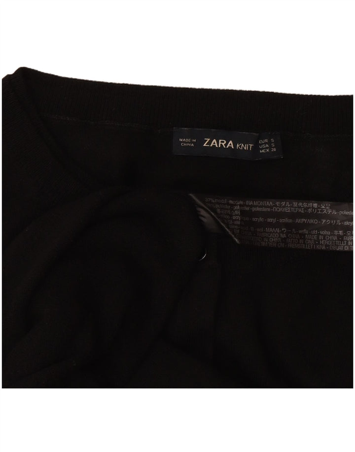 Женский кардиган Zara UK 10, маленький черный модал