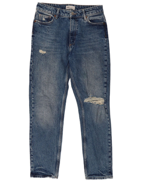 Женские потертые узкие джинсы Zara EU 40 Medium W30 L27 Синие