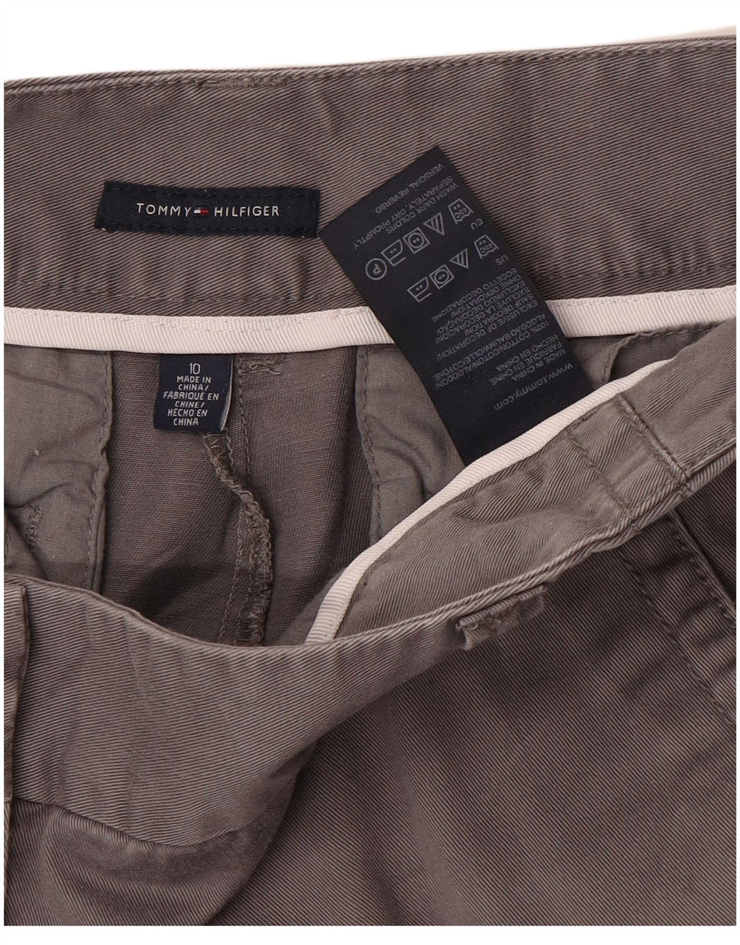 TOMMY HILFIGER Женские широкие брюки чинос США 10, большие W32 L32 Серые