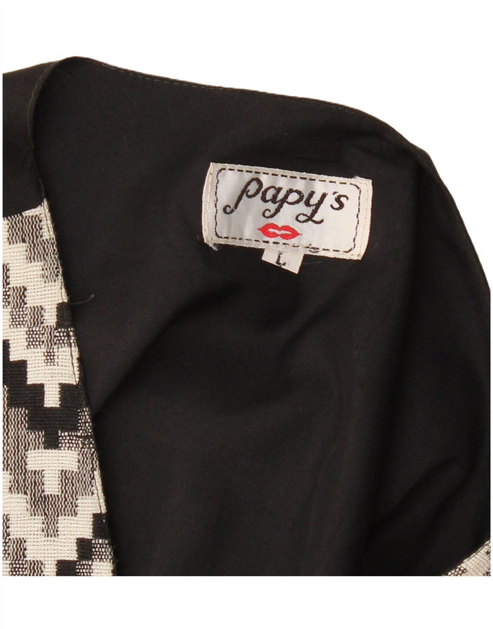 Винтажный мужской жилет большой черный с геометрическим узором