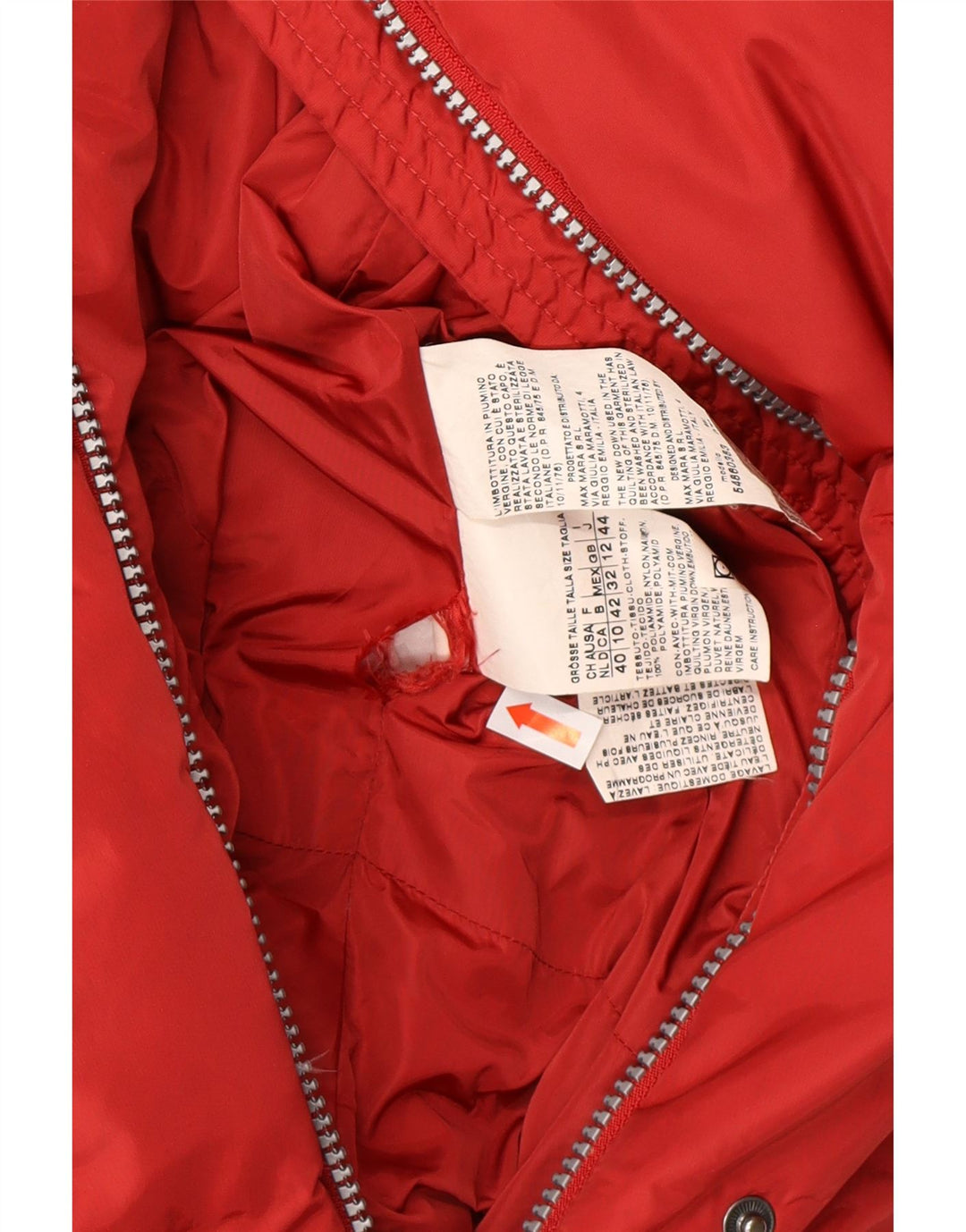 Женская стеганая куртка выходного дня MAX MARA UK 12, средний красный полиамид, зимняя