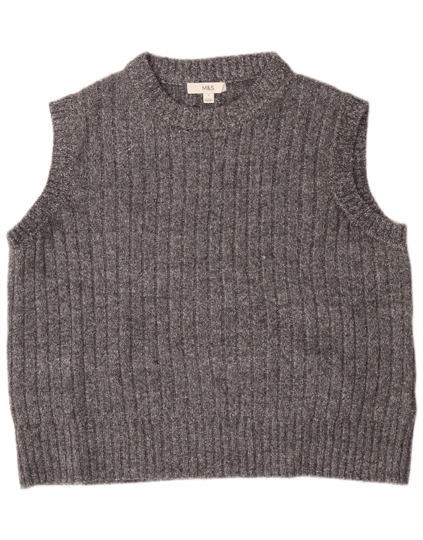 Женская укороченная майка MARKS & SPENCER UK 16, большой серый полиэстер