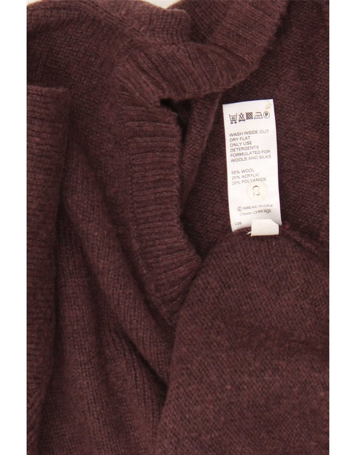 Мужской джемпер с v-образным вырезом Marks & Spencer XL бордовый шерстяной