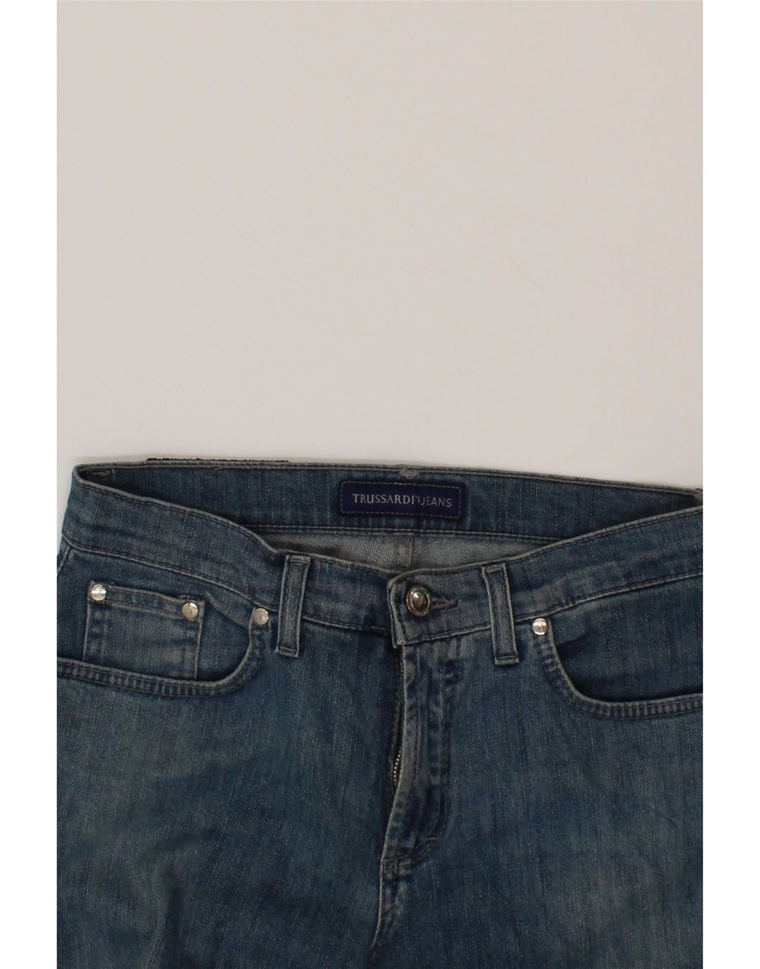 TRUSSARDI Womens Straight Jeans W26 L31 Blue Cotton Vintage Trussardi and Second-Hand Trussardi from Messina Hembry 