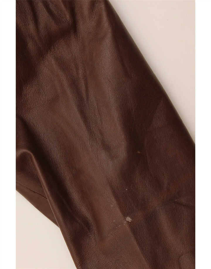 Винтажное мужское кожаное пальто IT 54 2XL Коричневое