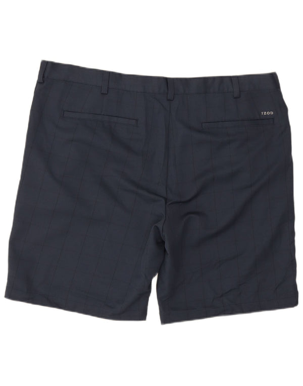 Мужские шорты-чиносы для гольфа Izod W40 XL, темно-синие, полиэстер в клетку