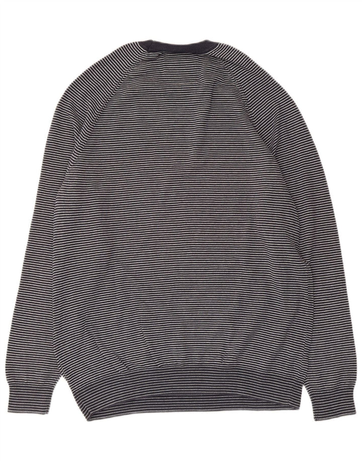 Мужской джемпер с круглым вырезом Superdry, большой хлопковый свитер в темно-синюю полоску