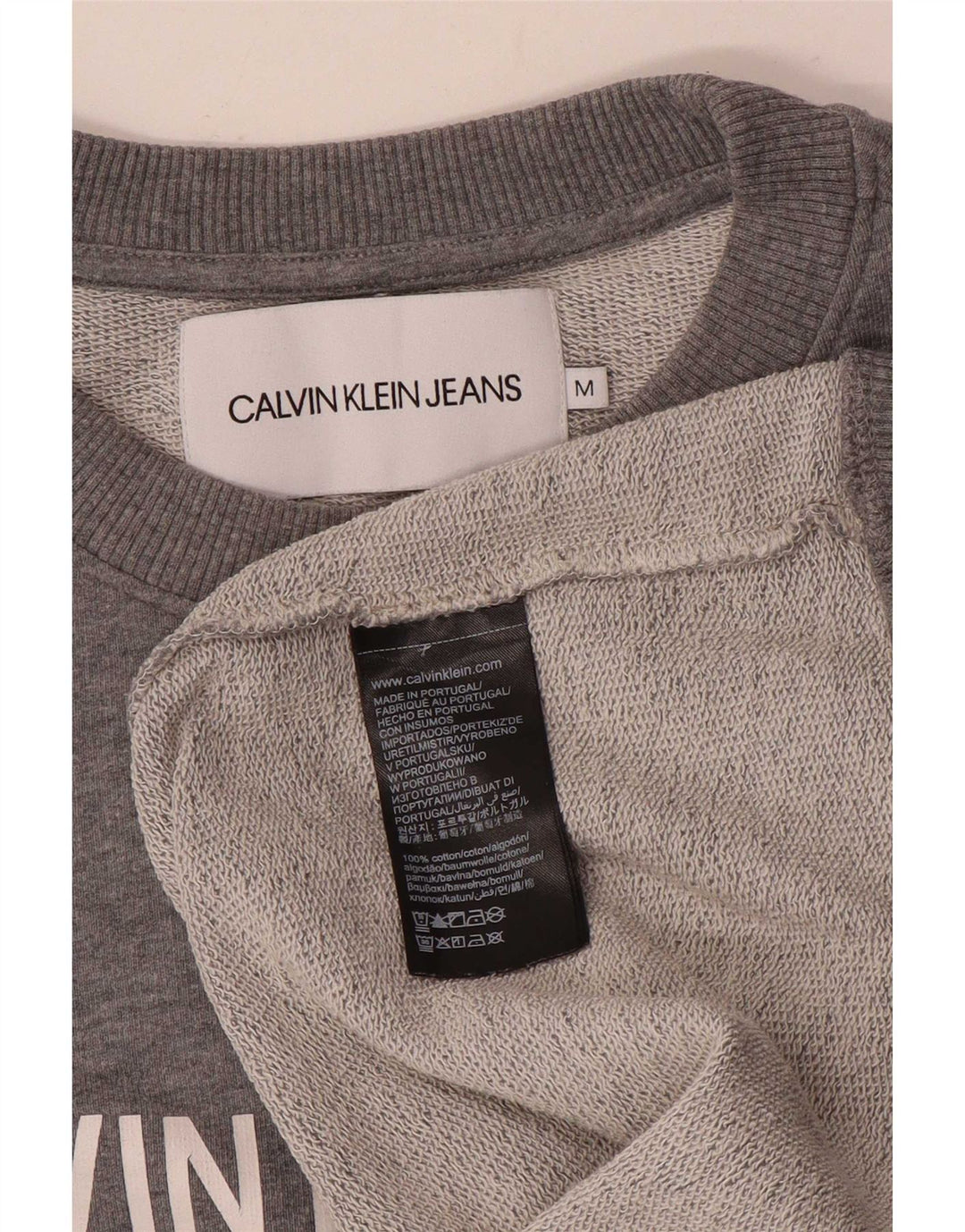 Мужской свитшот с рисунком Calvin Klein Jeans, средний серый в крапинку